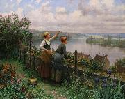 Daniel Ridgeway Knight Sur la Terrasse or Maria and Madeleine oil painting picture wholesale